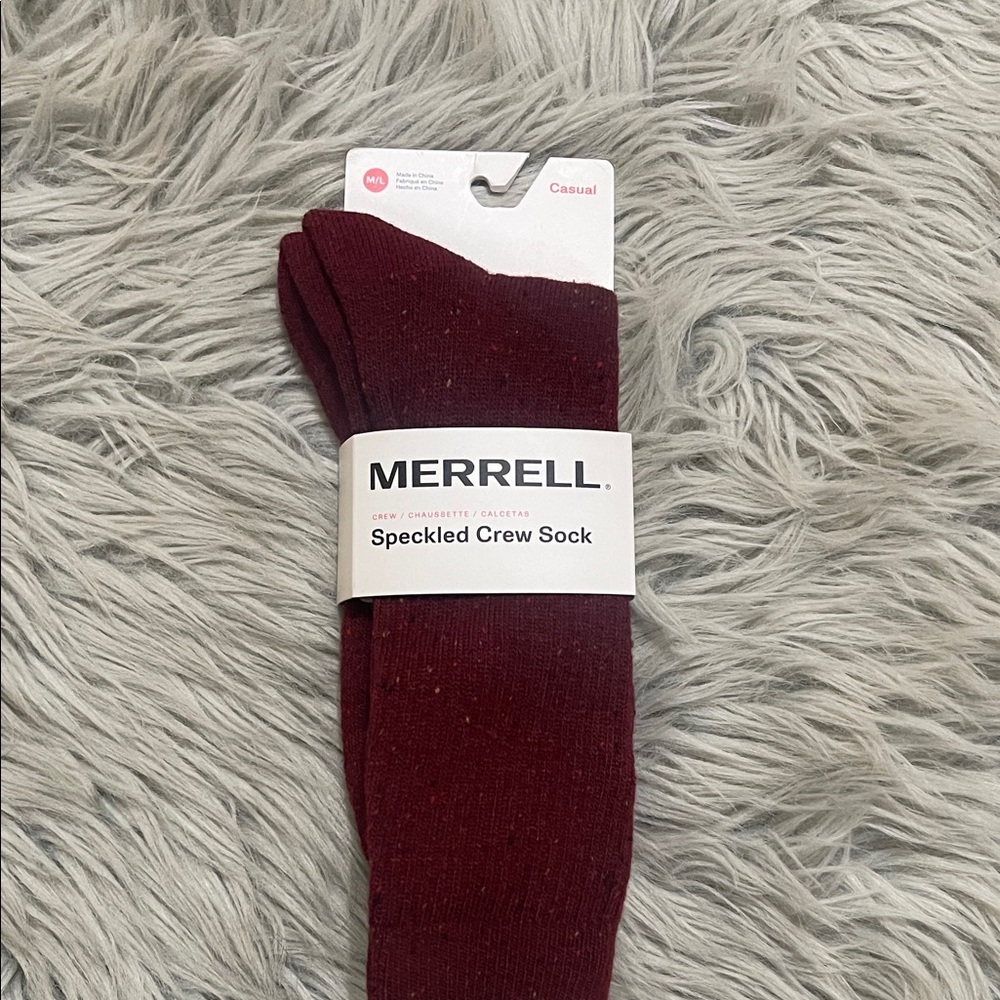 Merrell Casual Maroon Crew Socks